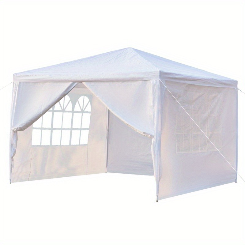 

10x10ft White Canopy Tent, Heavy-duty Metal Frame With 90g/m2 Pe Cover, Multipurpose Outdoor Shelter For Home And Garden