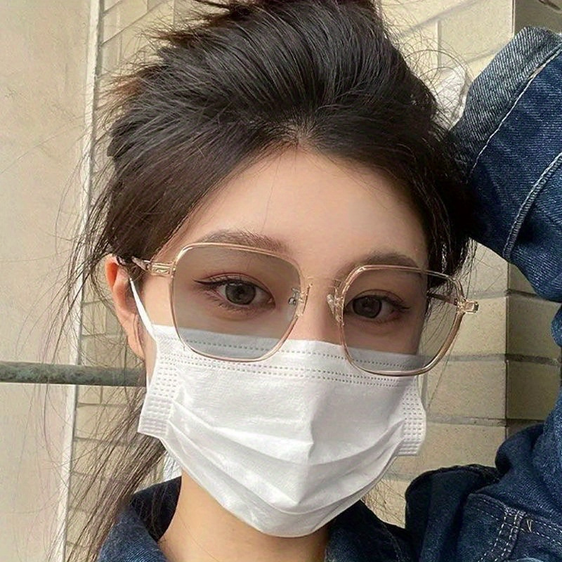 Photochromic Anti Radiation Fashion Plain Eyeglasses Women - Temu