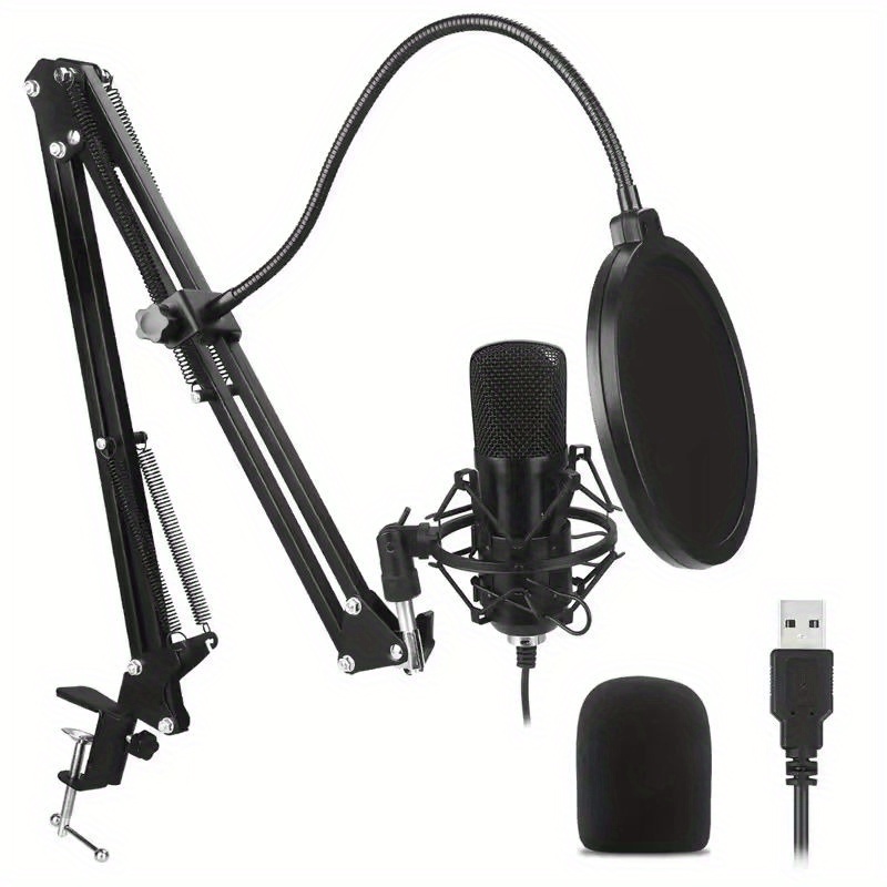 

Usb Kit For Recording And - 192khz/24bit Condenser Mic Arm, Pop Filter, - & , Pattern, For , Singing, , Conferencing - Usb -a , No Battery