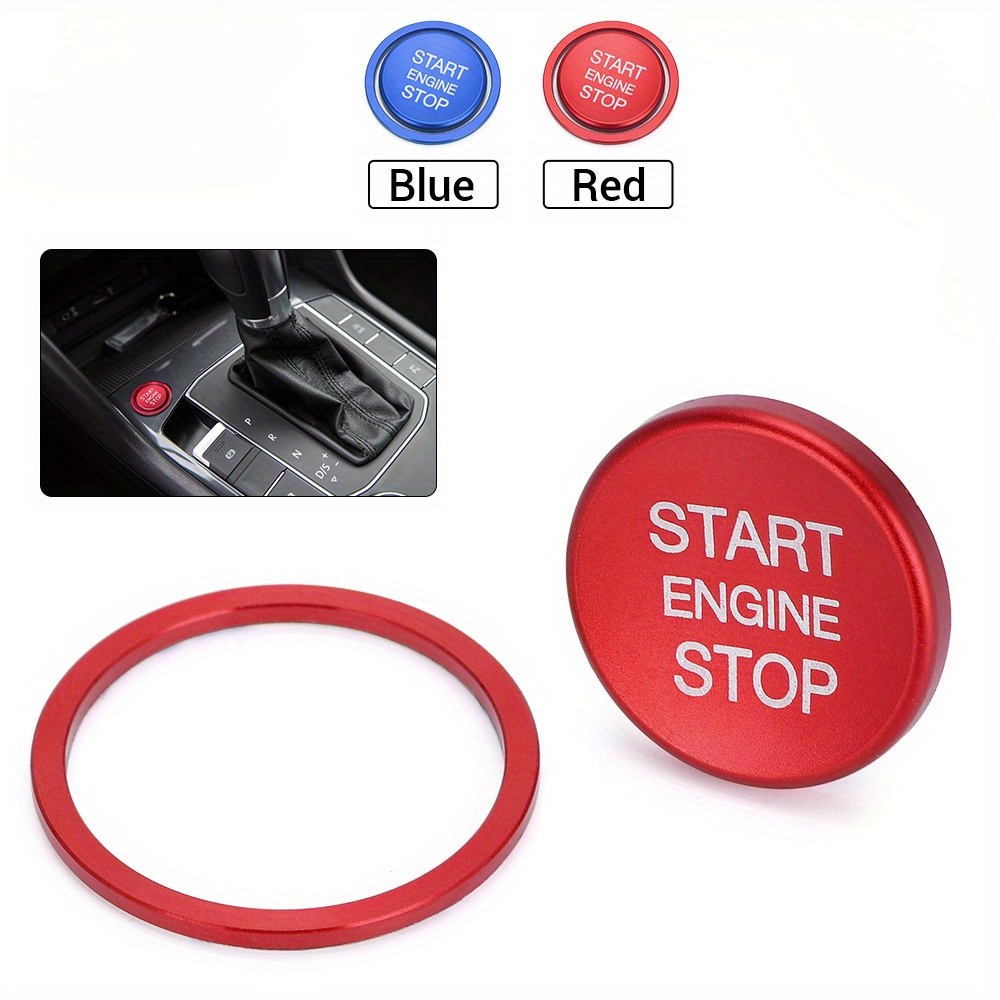 

Aluminum Car Engine Start Stop Button Cover With Ring Trim For Vw Mk7 R Cc B8 - Interior Ignition Decoration Accessory