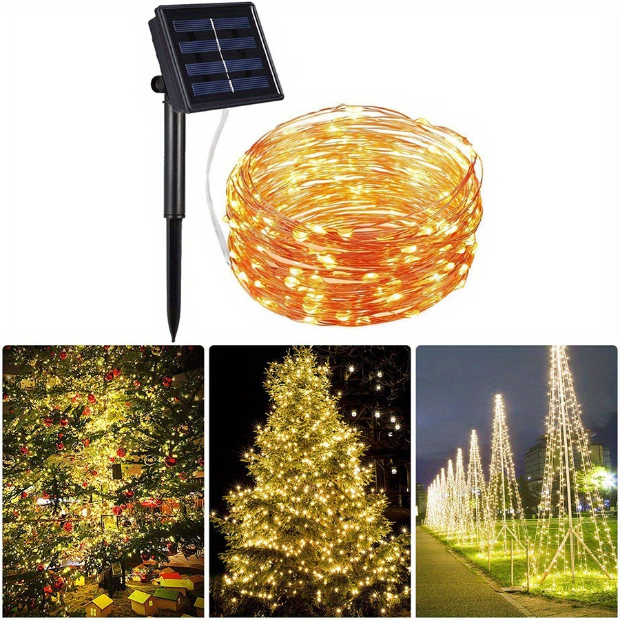 

Solar Led String Lights, 33ft 100 Led Fairy Lights Plug In, 2 Mode, Christmas Lights For Ideal For Decorating Your Gardens, Patio, Gate, Yard, Wedding, Party Warm White Multicolor