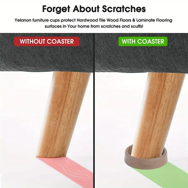 yelano round furniture coasters non slip rubber floor Temu