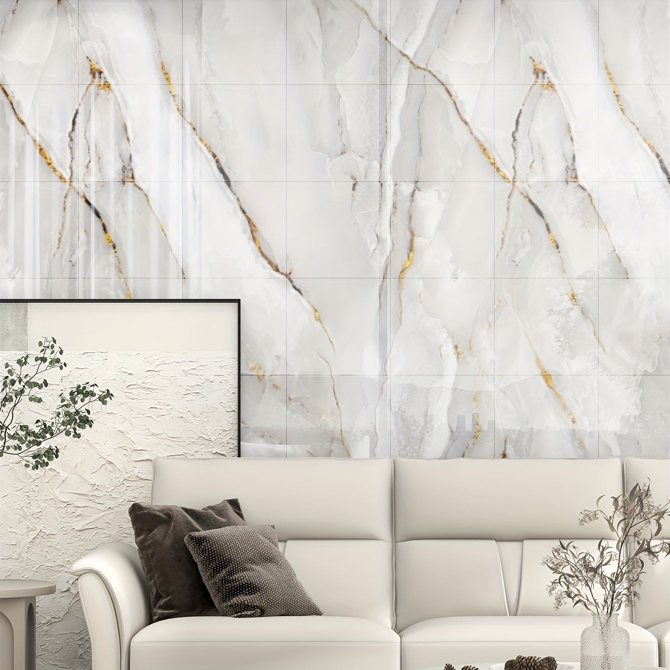 10pcs self adhesive wall tiles waterproof and moisture proof pvc wall decoration 11 8x11 8 inches each 0 9m2 coverage artificial marble tile stickers for kitchen and bathroom renovation details 7
