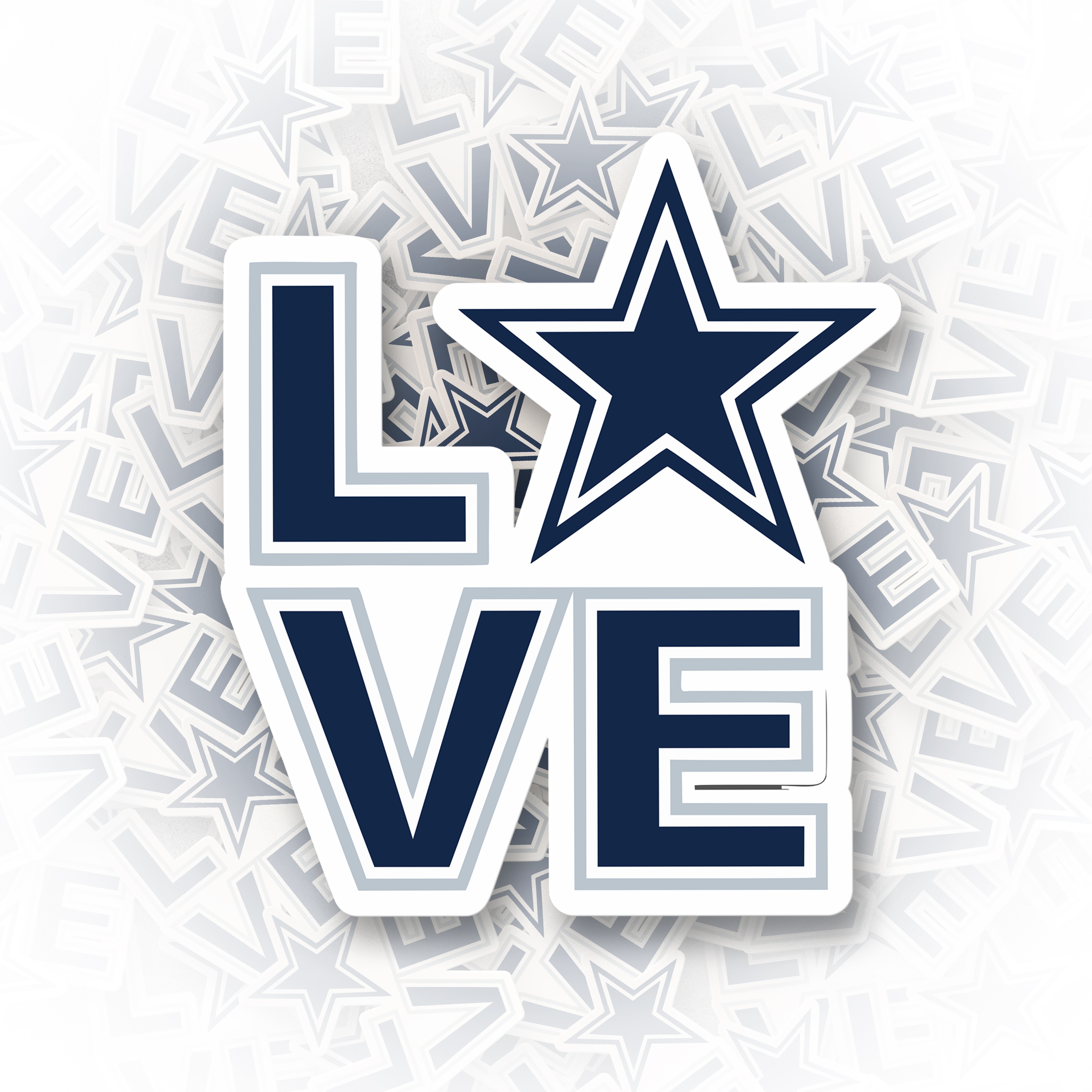 

Dallas Football Themed Love Decal - Vinyl Self-adhesive Sticker For Car, Truck & Laptop - Durable For Plastic, Glass, Metal, Ceramic - Single Use Left Side Vehicle Emblems & Decals