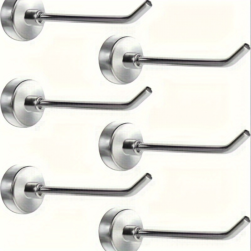 

5-pack Heavy Duty Magnetic Hooks - Strong Adhesion For Grills, Fridges & More - Easy Install, Polished Metal Finish