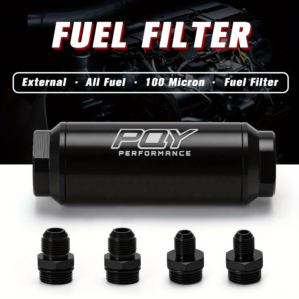 100   fuel filter inline 6an 8an universal     aluminium black Product details 5