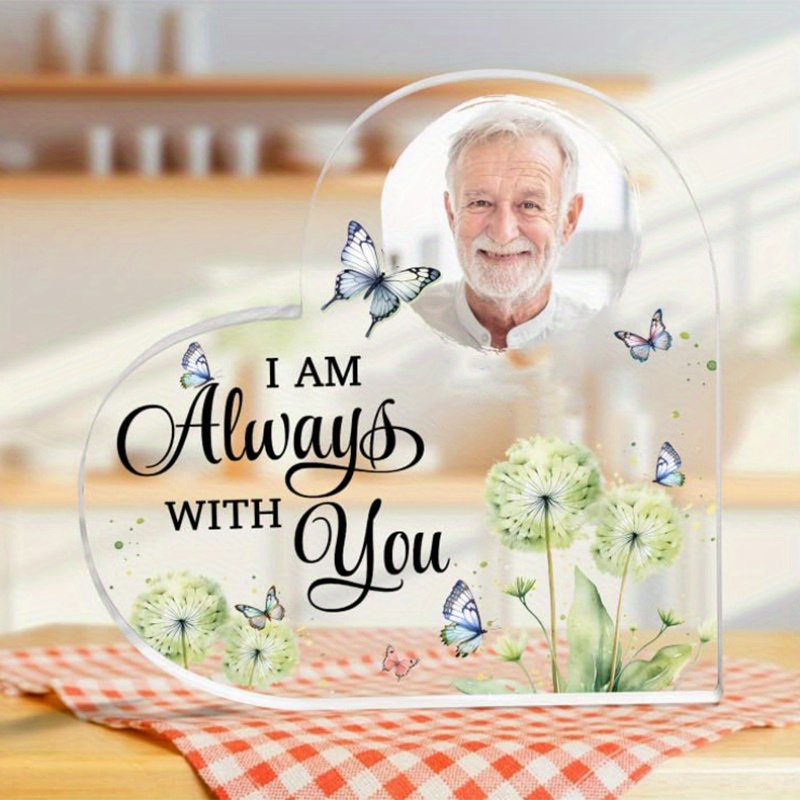 

Personalized Acrylic Heart Memorial With Custom Photo - Sympathy Bereavement Gift For Loss Of , Remembrance Keepsake For Grandma, Grandpa, Mom, Dad - Thoughtful Condolence Present