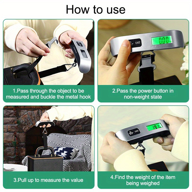 Compact LCD Digital Travel Scale with Belt - Portable Suitcase & Luggage Weight Measurement Tool, 110lb Capacity details 5