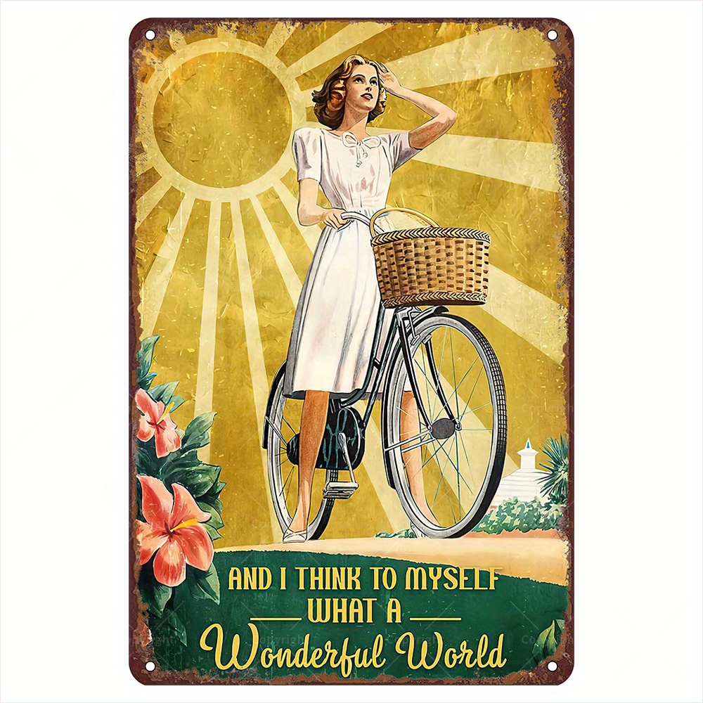 retro bicycle tin sign wall art inspirational quote a Temu Morocco - Main Image