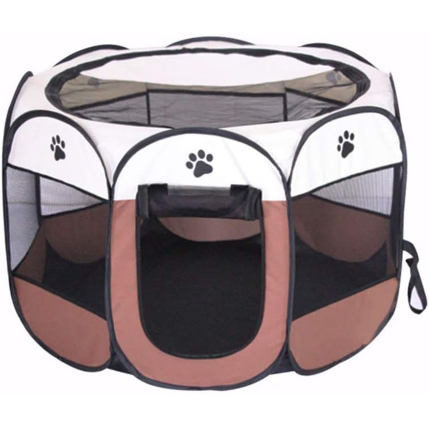 

Portable Pet Playpen, Dog Playpen Foldable Pet Sports Pen Tent Kennel House York Cat Rabbit Indoor Outdoor Travel Camping Use (large, Coffee - Beige)