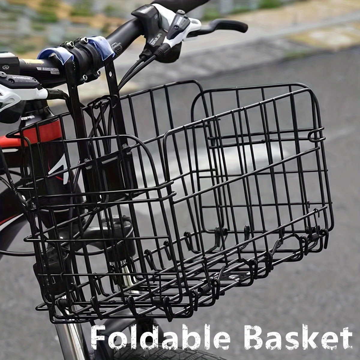 

Iron Mesh Bike Basket - Foldable & Detachable, Secure Handlebar Mount Bicycle Basket For Front/rear, Versatile Carrier For Transport & Storage