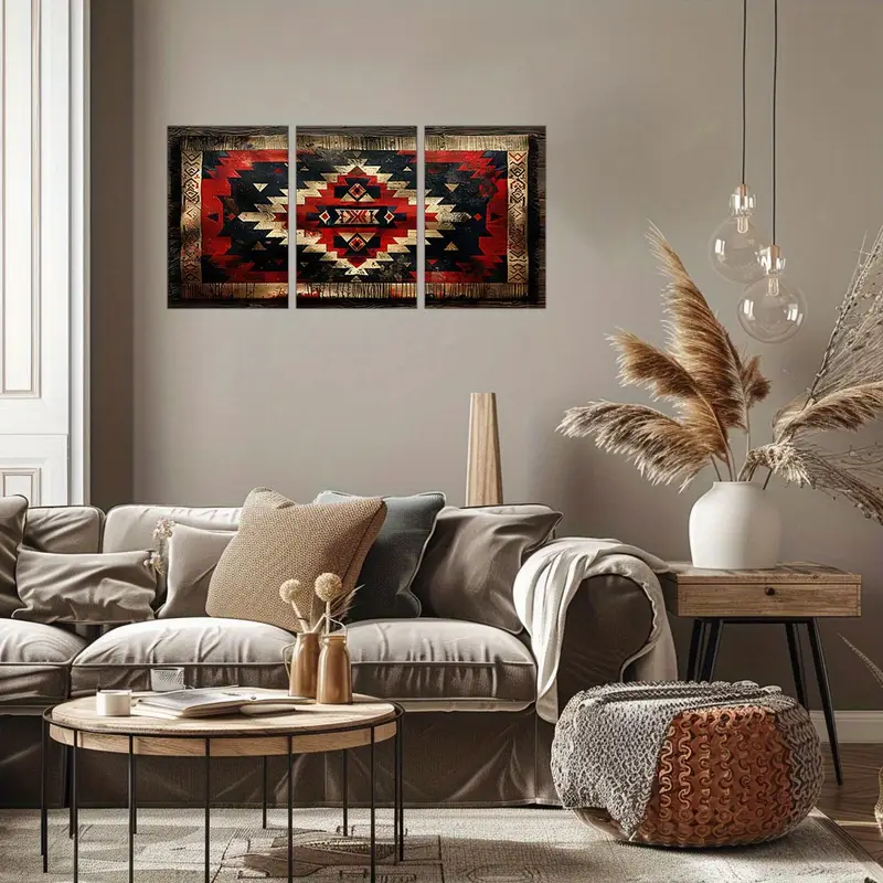 Southwestern Indigenous Inspired Canvas Wall Art Woven - Temu