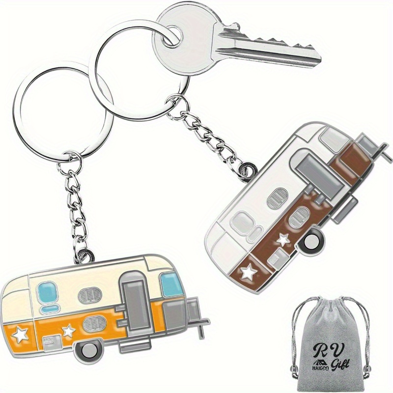 

6pcs, Camper Keychain Happy Rv Keychain Keychain Couple Keychain Set Men Women Camping Accessories Small Gifts Mini Stuff Cute Aesthetic Stuff Cool Gadgets