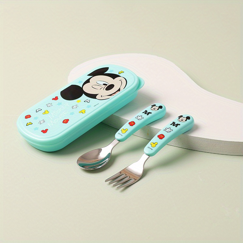 2pcs stainless steel   fork and spoon set reusable kawaii tableware with case no battery needed featherless ideal for   camping party supplies Product details 1