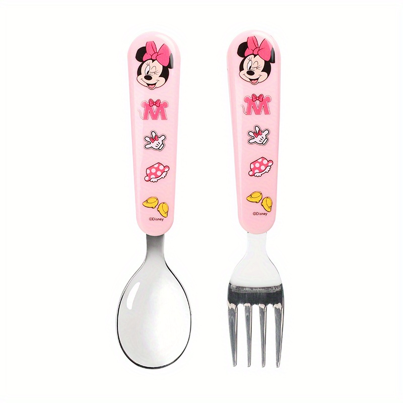 2pcs stainless steel   fork and spoon set reusable kawaii tableware with case no battery needed featherless ideal for   camping party supplies Product details 2