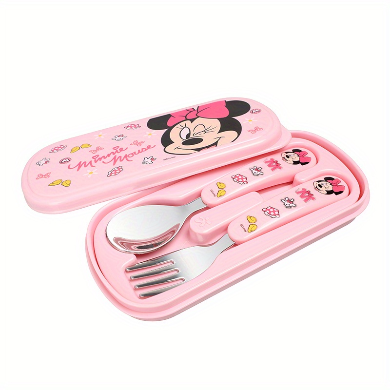 2pcs stainless steel   fork and spoon set reusable kawaii tableware with case no battery needed featherless ideal for   camping party supplies Product details 4