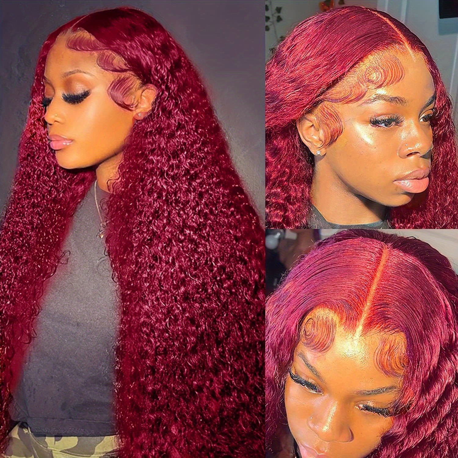 

99j 180% Density Burgundy Lace Front Wigs Human Hair 13x4 Red Wig Human Hair Hd Transparent Frontal Wig Colored Pre Plucked With Baby Hair Glueless Wigs
