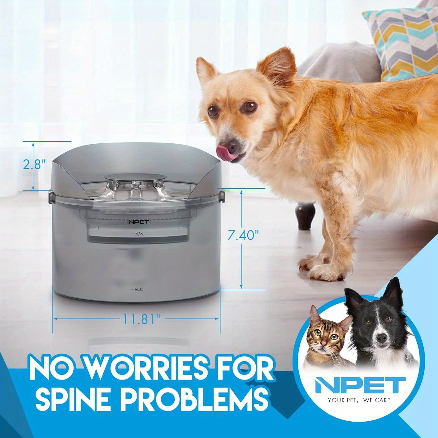 3 bowl dog feeder pet feeder western raised 828Pets Farmhouse 3-Bowl Full Stain Elevated Dog Feeder