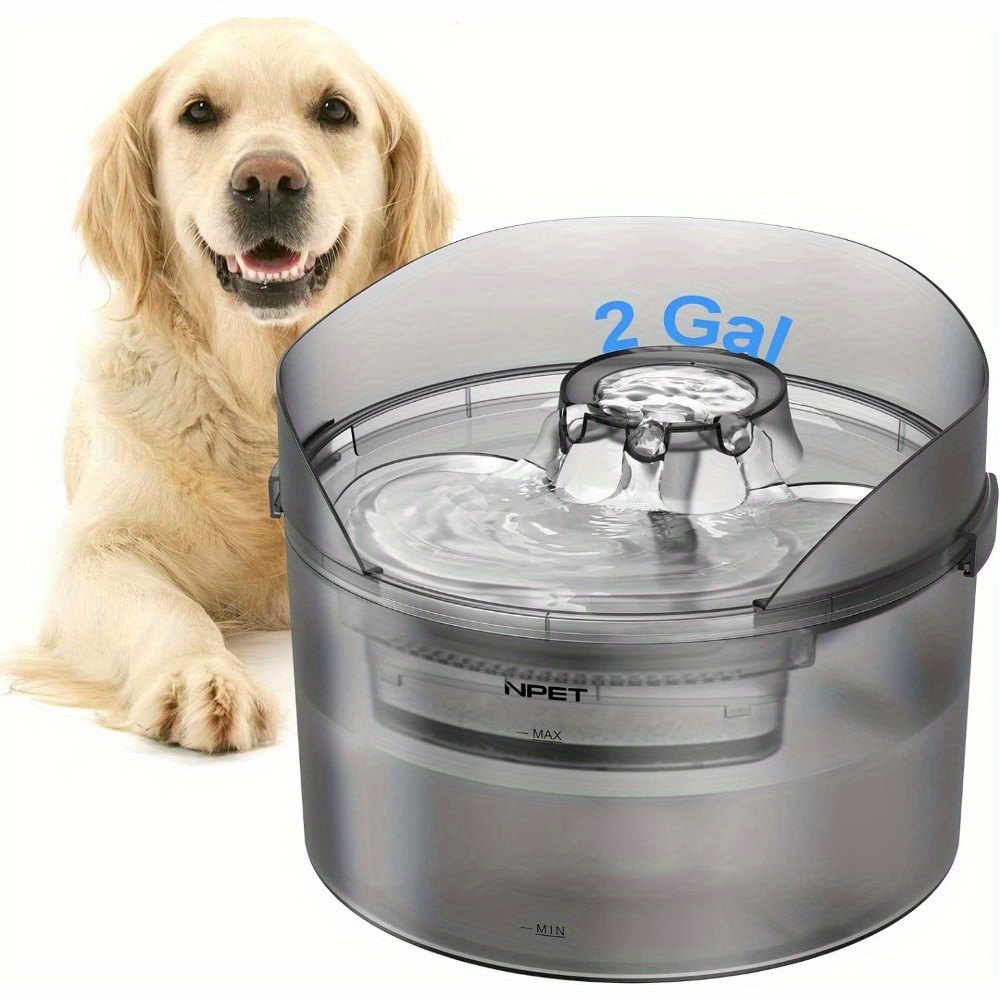 2 Gallon * DF30 Dog Water Fountain | for large Automatic Dog Water Bowl  Dispenser with Splatter Guard, Cleaning Kit for Large Dogs & Multiple Pets,  Plastic Material, Power Supply, 100-240V Operating ...