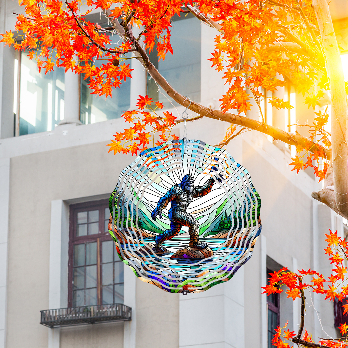 Bigfoot Windspiel Outdoor | Metall Windspiel Mit Glocken | Garten Deko