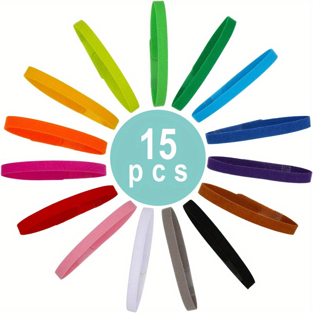

15-piece Soft Adjustable Puppy Id Collars - Double-sided, Colorful Newborn Pet Bands For Dogs & Cats