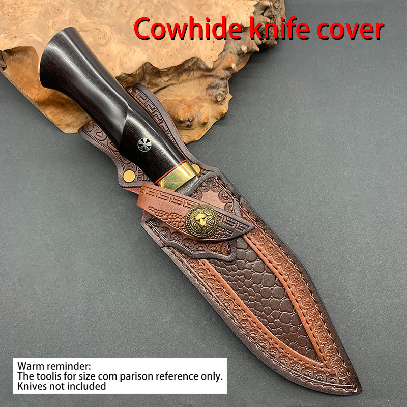

Vintage Calfskin Leather Tactical Knife Sheath, Geometric Pattern, Normal Waterproof Travel Fanny Pack With Secure Lock Closure, Hand Washable - Outdoor Camping Gear (knife Not Included)