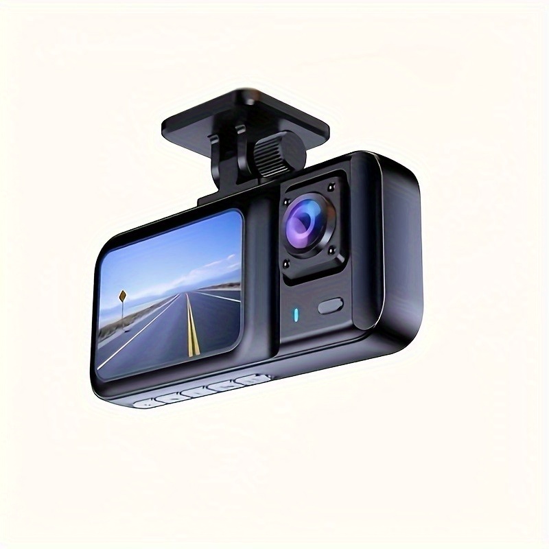 

Dual Lens Dashcam With Night Vision - 1080p Hd In-car Dvr Recorder, 2 Monitors, Loop Recording, Motion Detection - Includes 32gb Memory Card