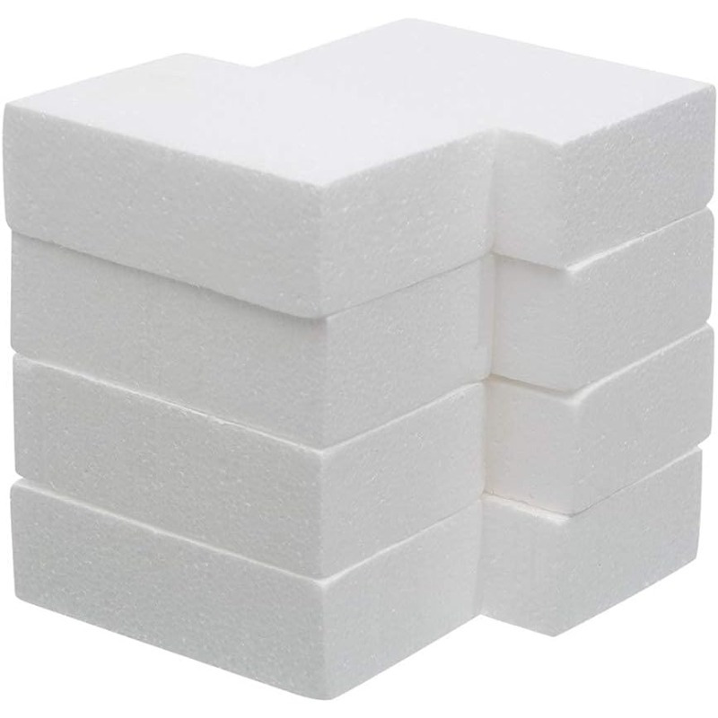 

8-pack Craft Foam Blocks For Sculpting, Floral Arrangements, School Projects & Centerpieces - Durable Polystyrene Material, Ideal For Arts And Crafts - 8x4x2 Inches