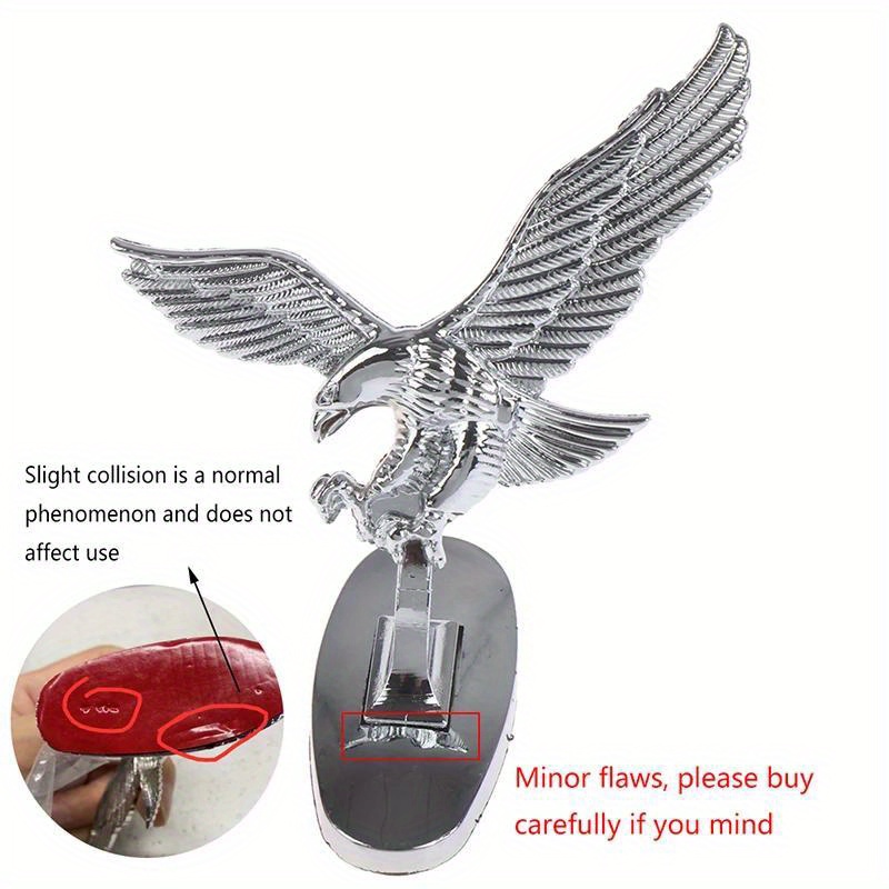 

Premium 3d Eagle Emblem - Silvery Car Hood Decal, Durable Metal Construction With Adhesive Backing