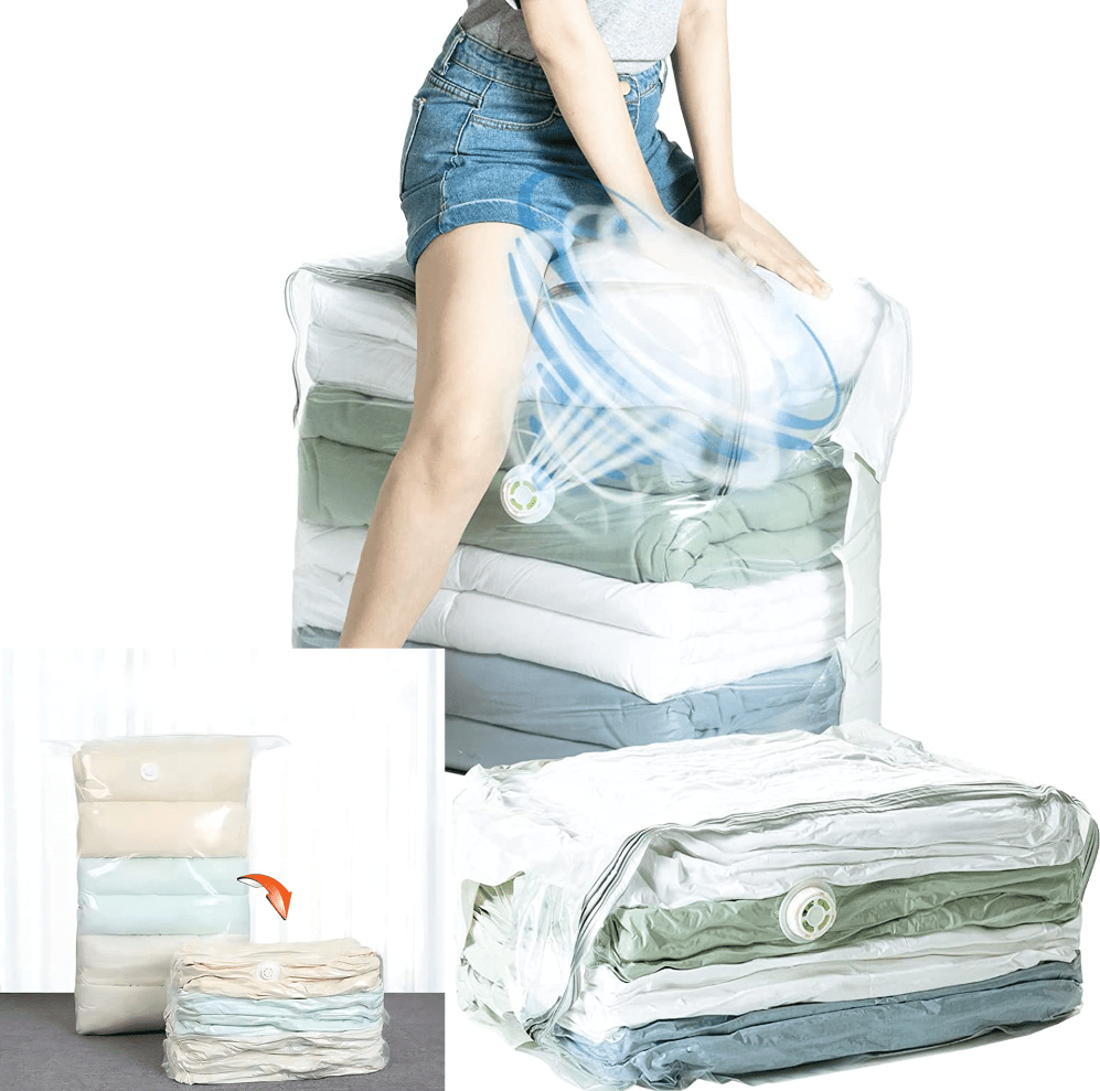 extra large 3d vacuum storage bag save 80 space for comforters blankets bedding clothes quilts duvets more suitable for christmas halloween thanksgiving day gifts details 1