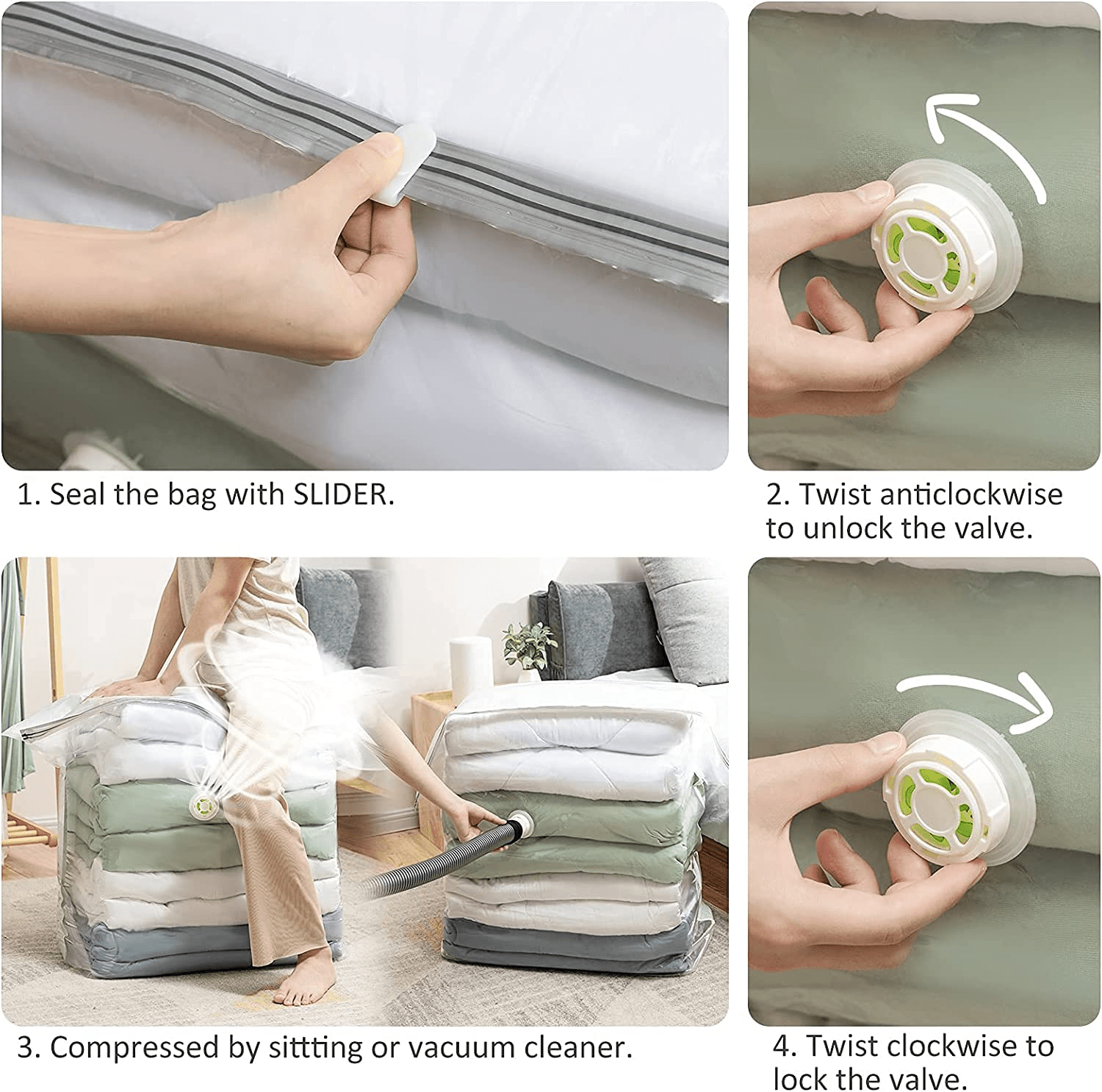 extra large 3d vacuum storage bag save 80 space for comforters blankets bedding clothes quilts duvets more suitable for christmas halloween thanksgiving day gifts details 2