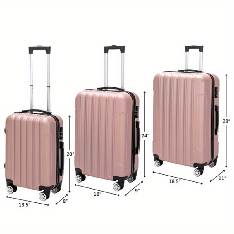 

3-in-1 Multifunctional Large Capacity Traveling Storage Suitcase Luggage Set Rose Gold