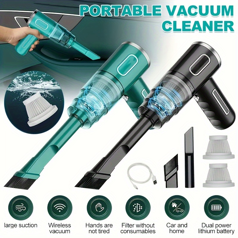 

120w Portable Car Vacuum Cleaner Rechargeable Handheld Automotive Vacuum Cleaner For Car Wireless Dust Catcher Cyclone Suction Wireless Vacuum Cleaner