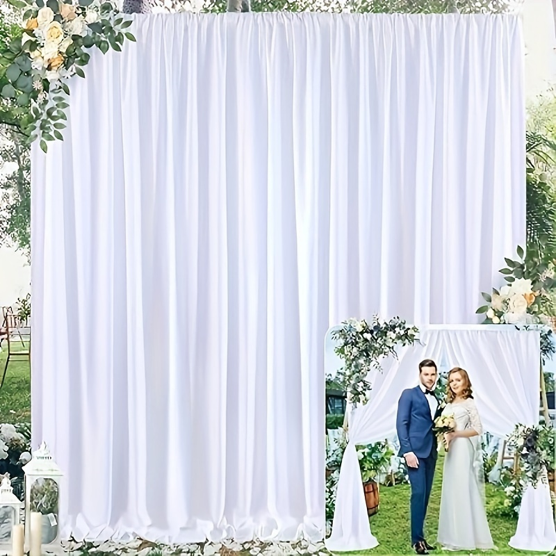 

White Elegant Backdrop Curtains - Durable Rod Pocket Design For Wedding, Birthday Parties - Soft Fabric Panels Create Memorable Event Decor