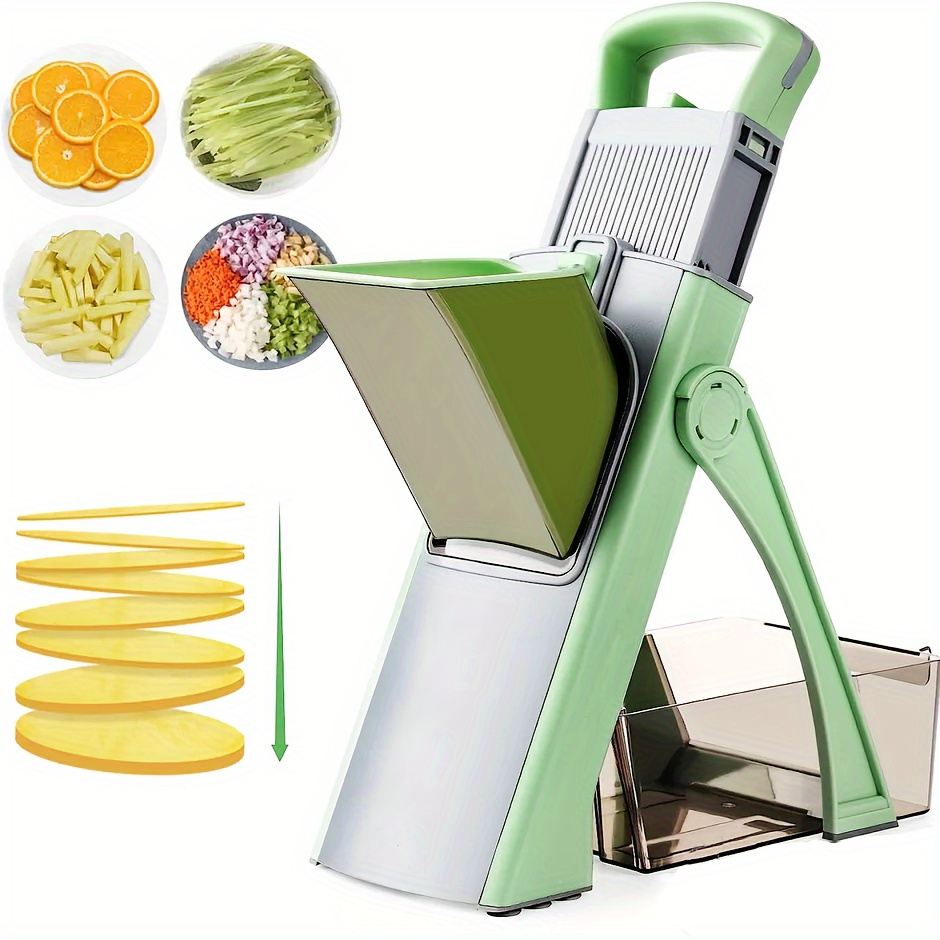 1pc multifunctional metal vegetable slicer and fruit cutter manual food grater safe handheld household potato chopper with container kitchen gadgets for   slicing and dicing details 0