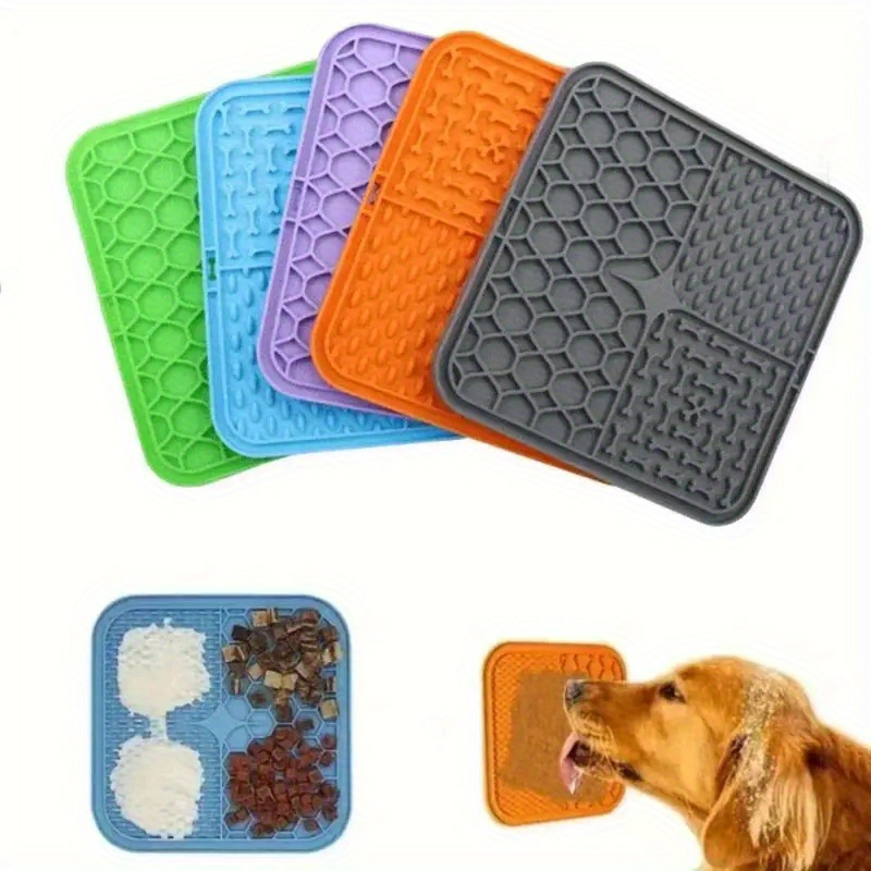 

Silicone Slow Feeder Dog Mat With Suction Cups - Durable, Non-stick Pet Licking Pad For Healthy Eating & Training