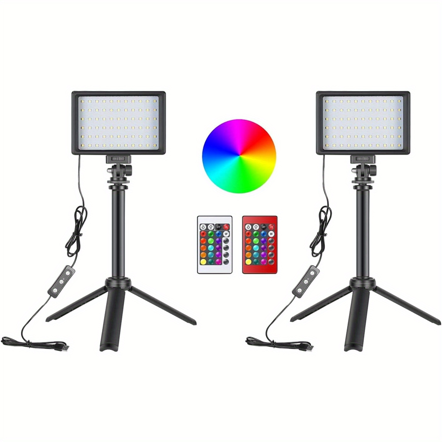 Iluminación de fotografía y video RGB, luces de estudio con ajustable  16 colores de iluminación para grabación de video/YouTube/TikTok/Trans