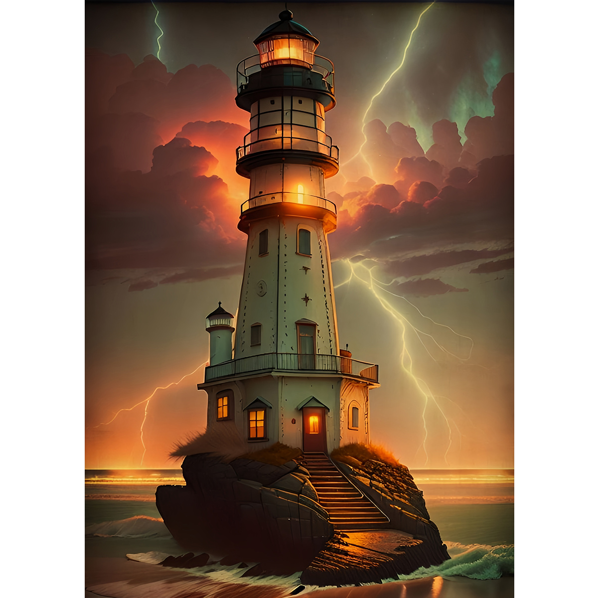

Lighthouse 5d Diy Diamond Painting Kit - Full Round Drill, Frameless Canvas Art For Home Decor, Perfect Gift For Birthdays & Craft Lovers, 11.8x15.7 Inches