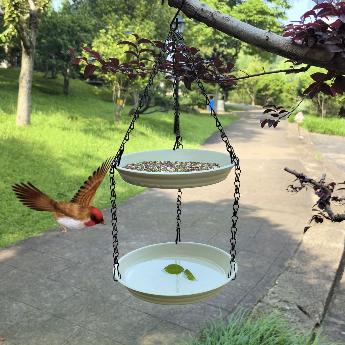 Metal Bird Baths For Outdoors Clinaoy Hanging Bird Bath Feeder