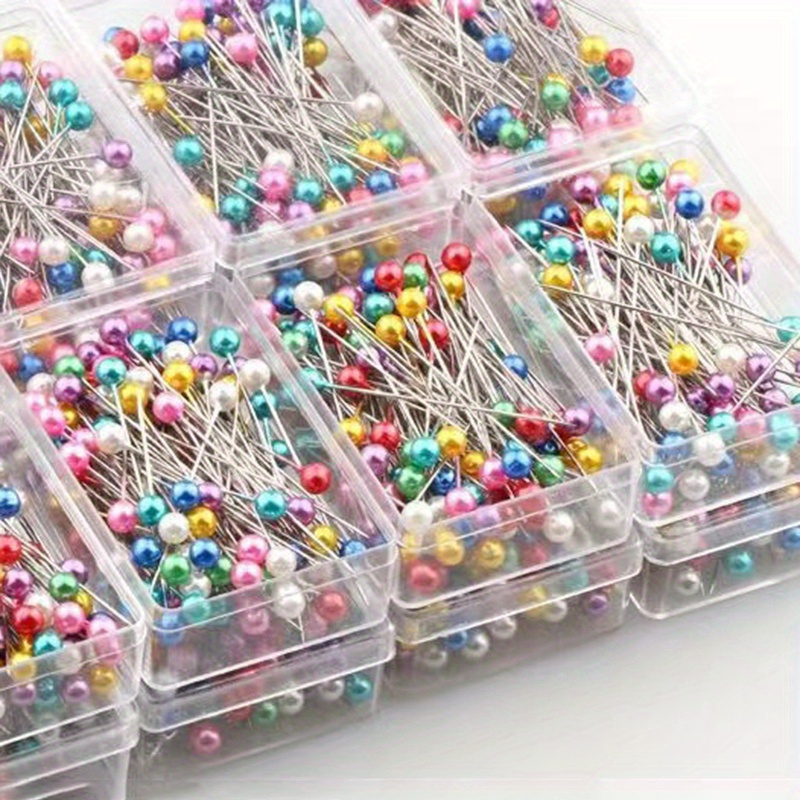 3 boxes pearl needle positioning needle diy handmade fixed needle colored big head needle clothing accessories sewing tools accessories materials details 1