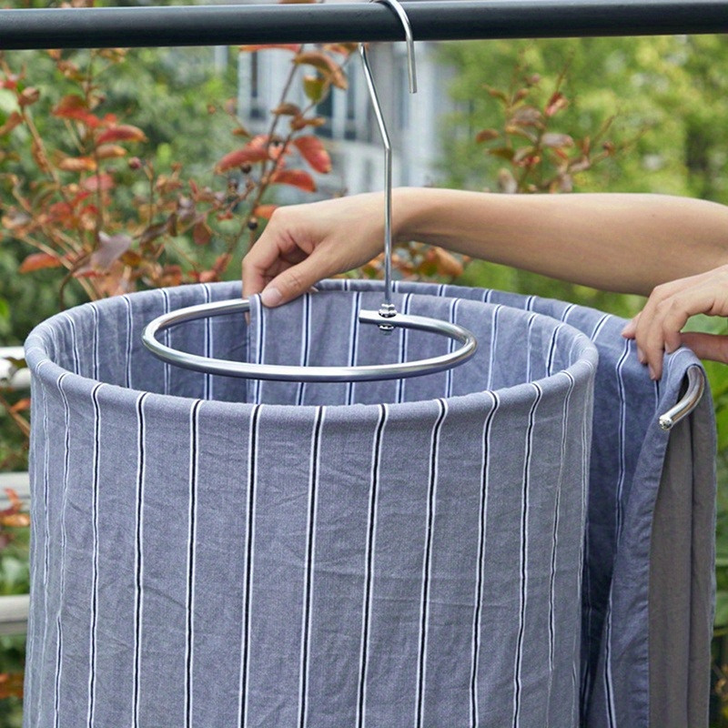 stainless steel spiral quilt drying rack rotatable bed sheet cover hanger for balcony home storage organizer for bedroom bathroom dorm portable folding bed bed frame with storage details 0