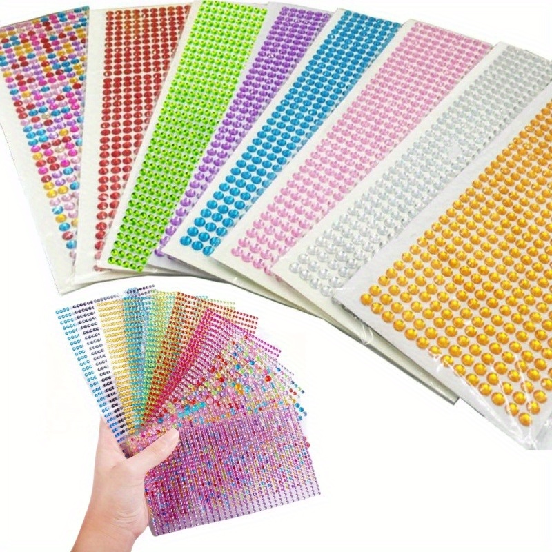 

2600-piece Sparkling Rhinestone Sticker Set, 6mm - Perfect For Diy Crafts, Wedding & Party Decor, Jewelry Making & Photo Props
