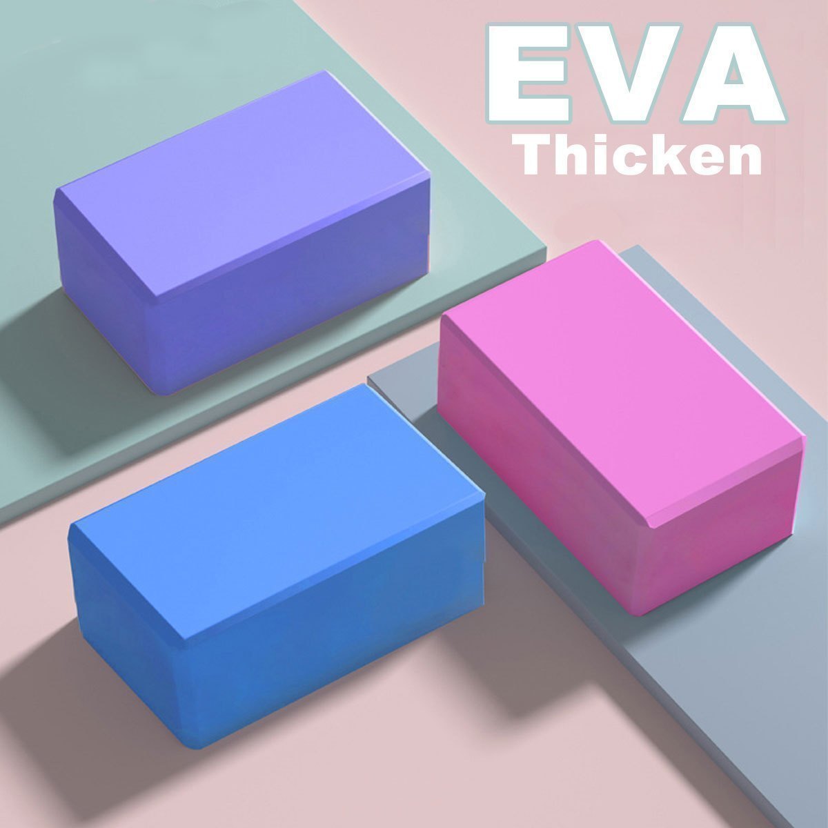 

Eva Foam Gym Block For Fitness & Yoga Training - Solid Color, Durable Eva Material, Ideal For Exercise Equipment & Strength Pillow Support - 1pc