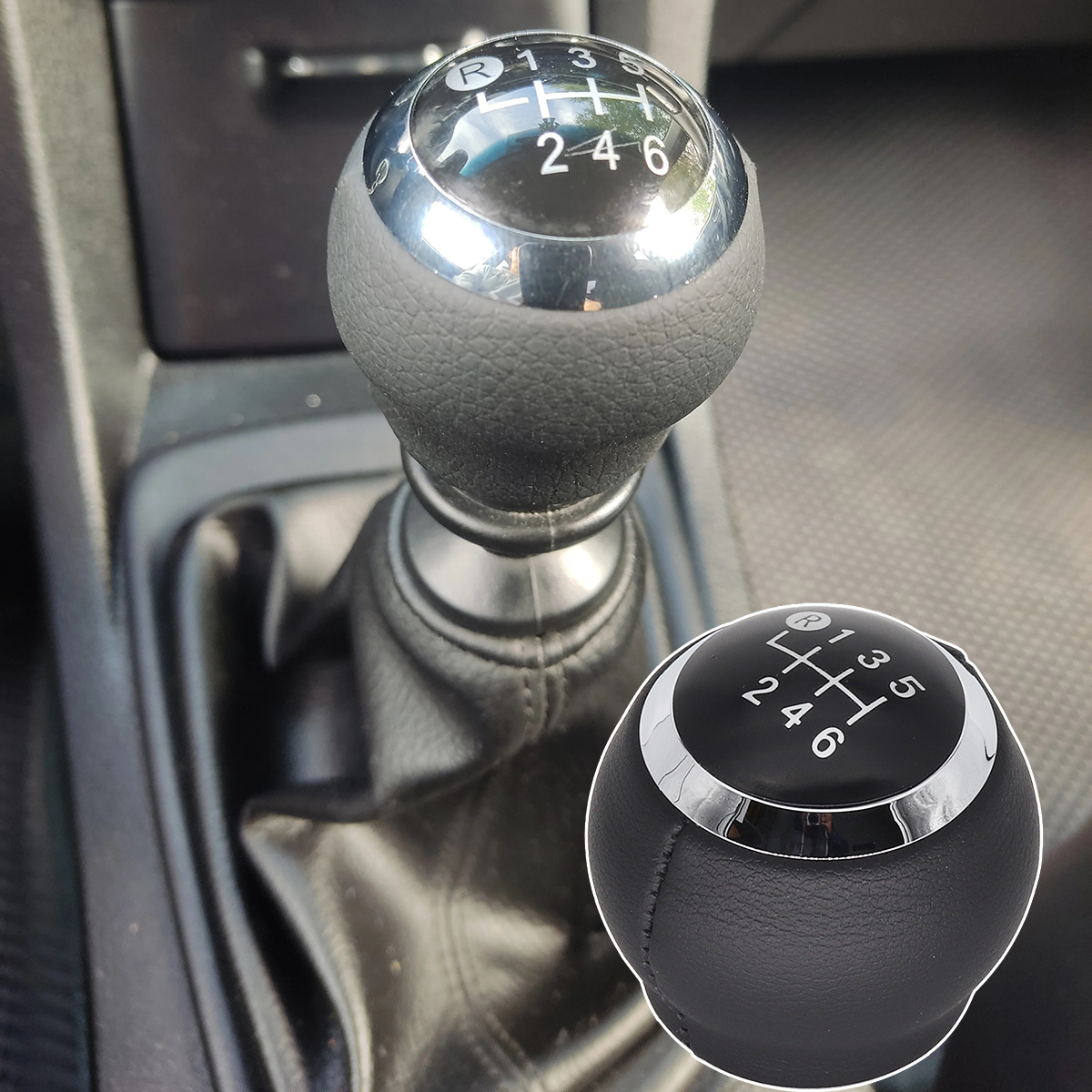 

6sp+r Mt Gear Shift Knob M12 For Toyota For Corolla For Rav4 For For Pu Leather Gearstick Pen Shifter Handball Black