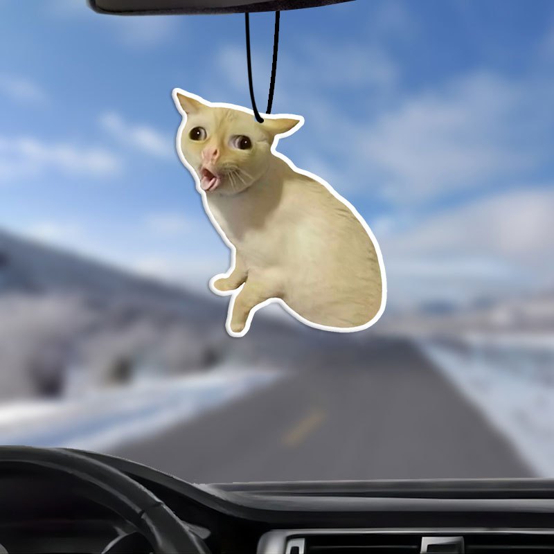 Cat Meme Long Road Trip With Cat Funny Cat Face Car Aromatherapy - Main Image