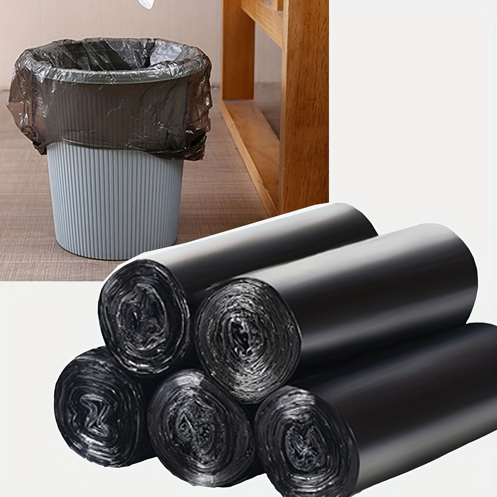 TEMU 5 Rolls 100 Black Trash Bags 5-7 Liter Trash Liner - Portable Strong Odorless Wastebasket For Household, Bathroom, Office, Pet Trash Bags