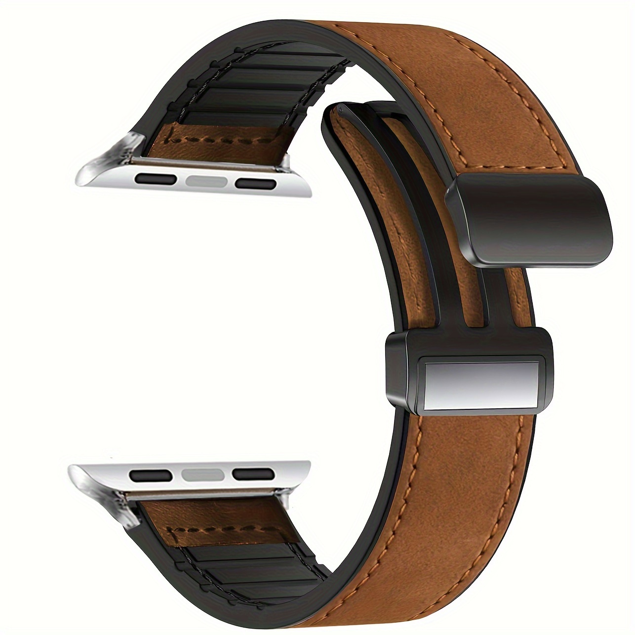 Image of Silicone Watch Strap Compatible With Watch Straps 49mm, 45mm, 44mm, 42mm, 38mm, 40mm, 41mm, Magnetic Strap For Iwatch Series 9/8/7/6/5/4/3/2/1/se/ultra