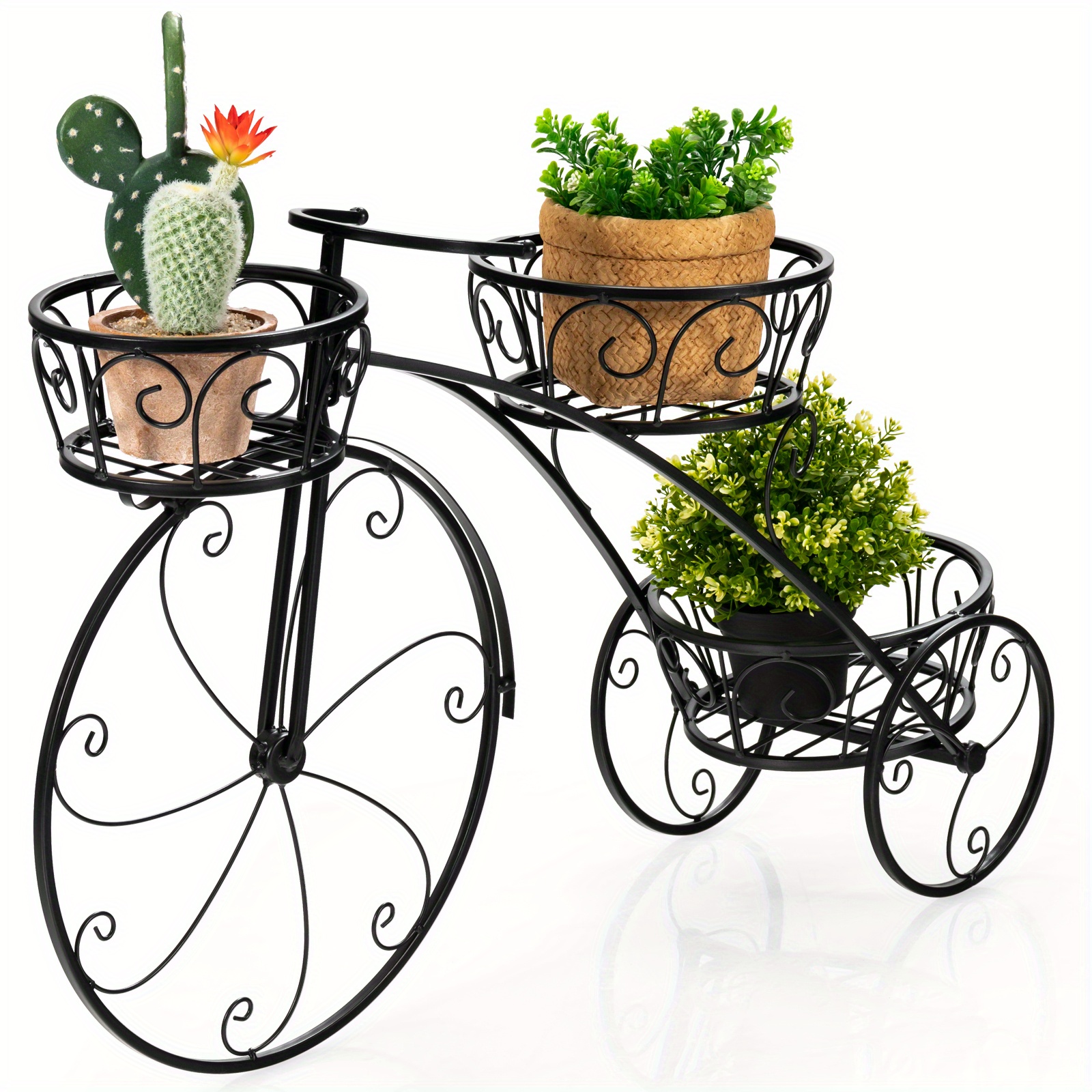 

Tricycle Plant Stand Flower Pot Cart Holder Parisian Style Displaying