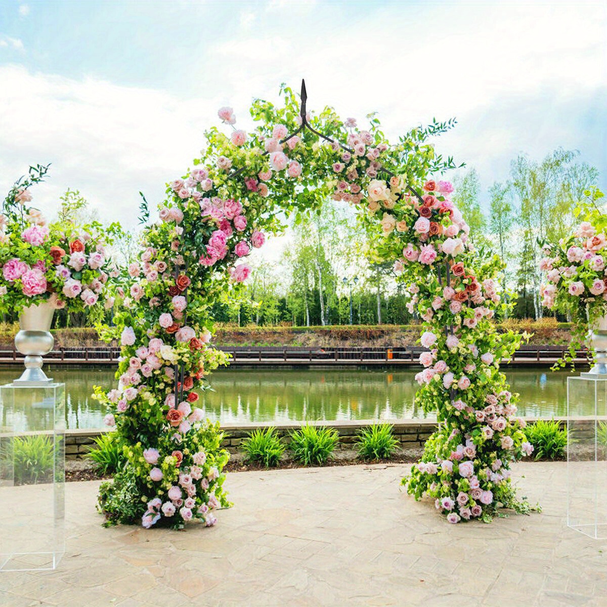 

84" High X 47" Wide Steel Garden Arch Rose Arbor Climbing Plant Outdoor Garden