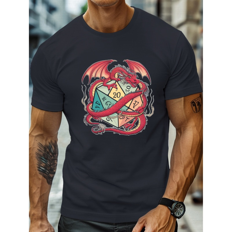 

Men's Graphic Tee - Casual Crew Neck Short Sleeve T-shirt, Lightweight & Comfy For Summer